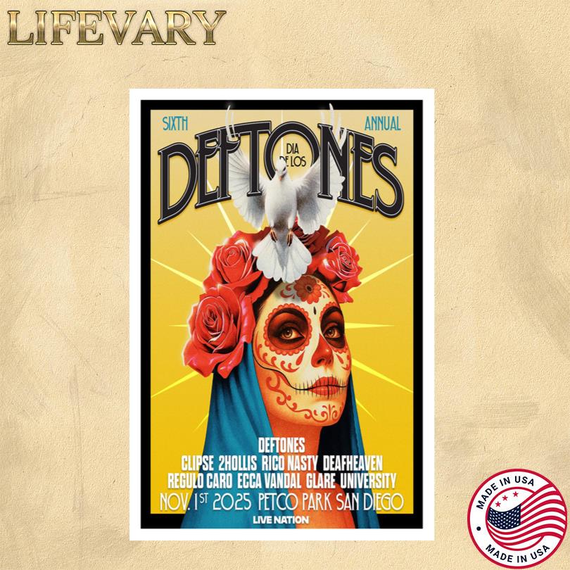 Deftones Live Tour Petco Park San Diego November 1 2025 Poster