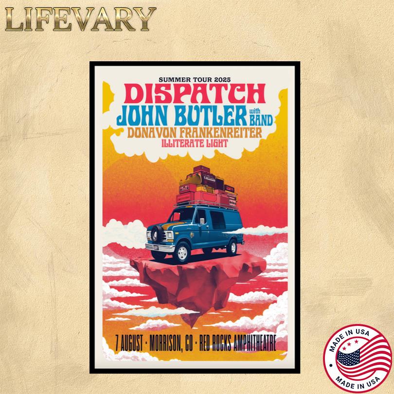 DisPatch Aug 7 2025 Red Rocks Amphitheatre ở Morrison CO Poster