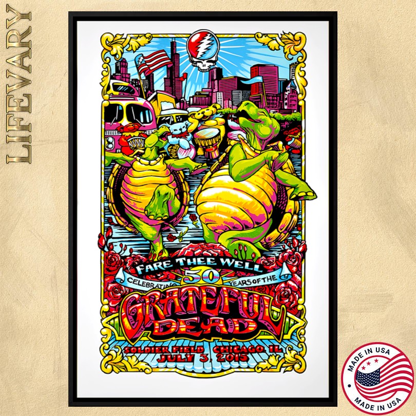 Grateful Dead Chicago IL 7 3 15 Soldier Field Event Poster