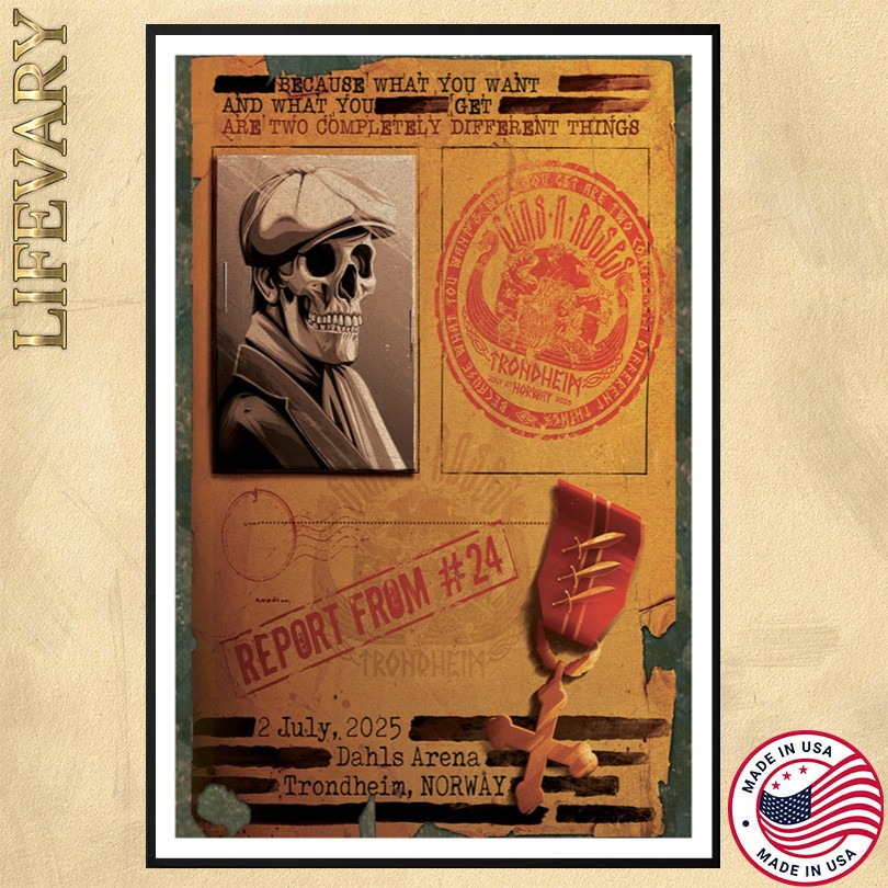 Guns N\' Roses July 2 2025 Dahls Arena Trondheim Norway Poster