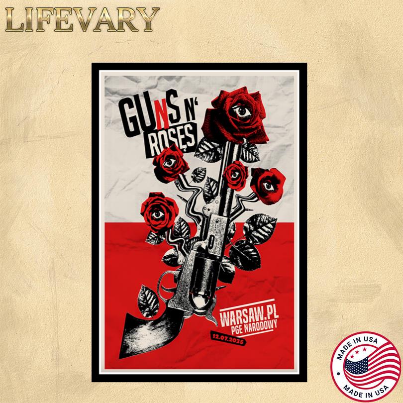 Guns N\' Roses Tour Poster – July 12 2025 Warsaw PL