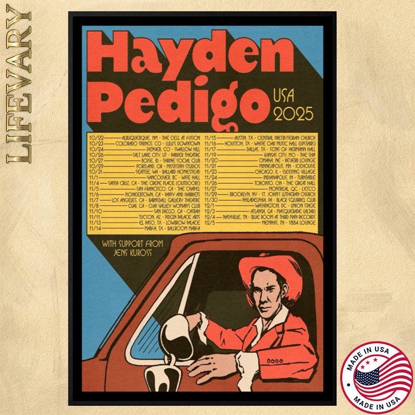 Hayden Pedigo USA 2025 Tour Poster