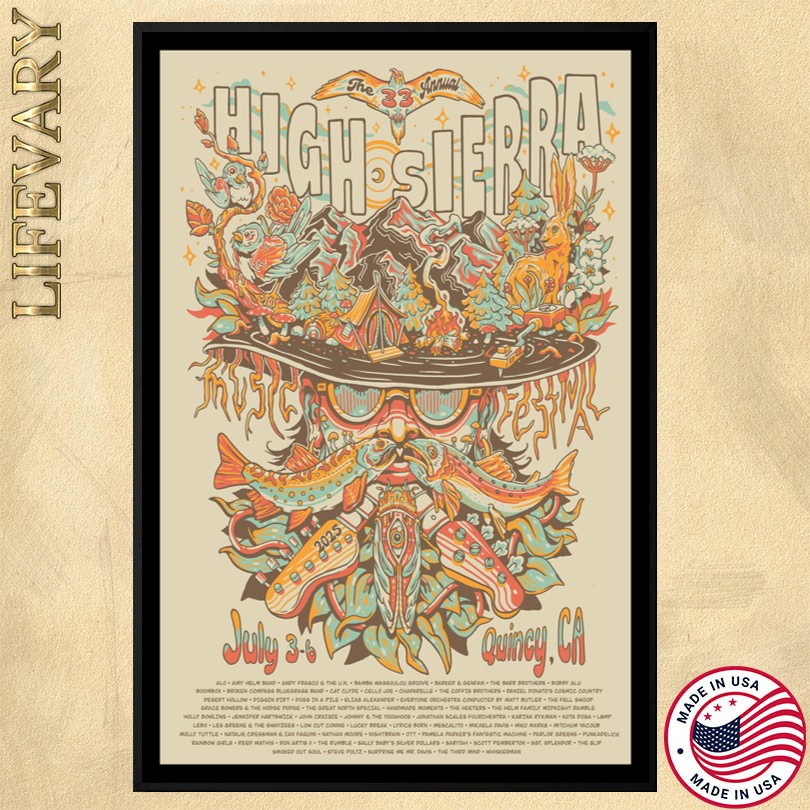 High Sierra Music Festival Quincy CA July 3-6 2025 Tour Poster