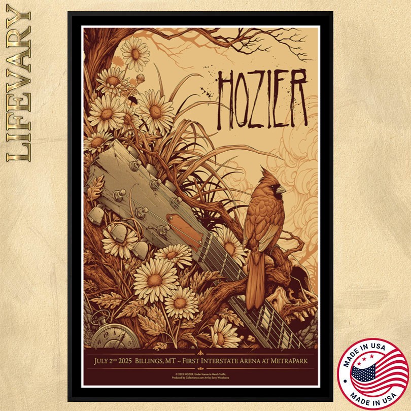 Hozier Billings MT 7 2 2025 Show Poster