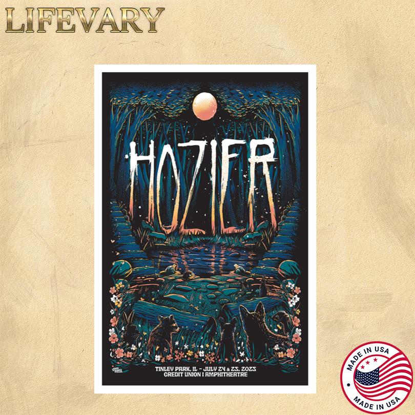 Hozier Event Poster Tinley Park IL Jul 24 25 2025