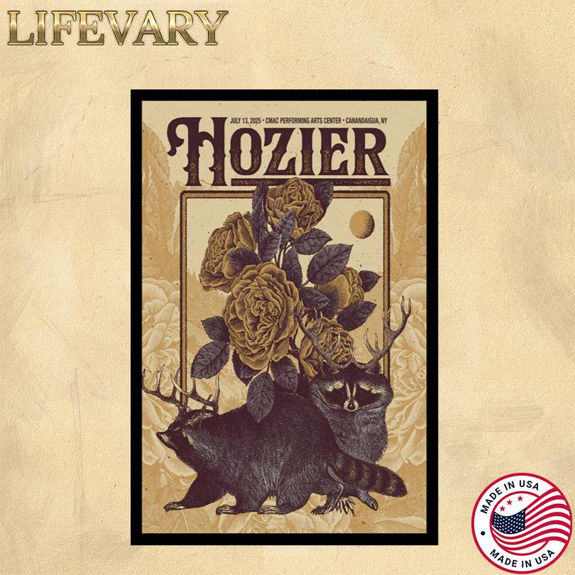 Hozier Poster – Live Event in Canandaigua NY July 13 2025