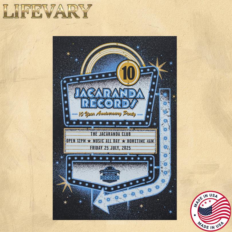 Jacaranda Records 10th Anniversary Show The Jacaranda Liverpool UK Poster