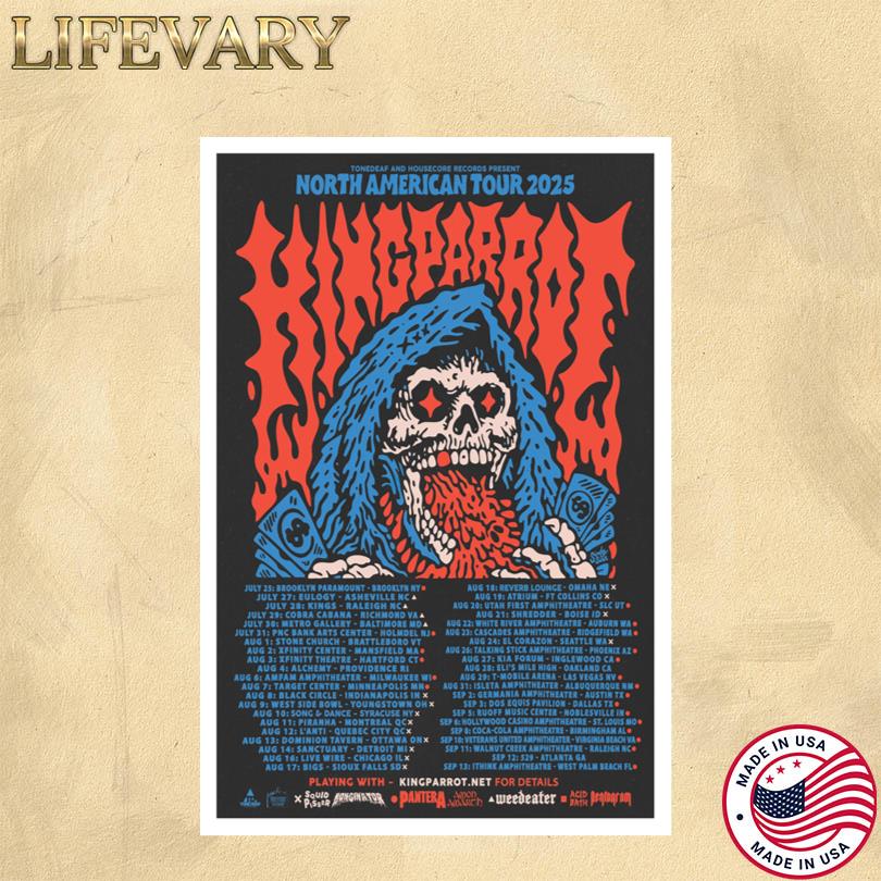King Parrot NORTH AMERICA TOUR 2025 Poster