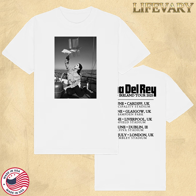 Lana Del Rey UK & Ireland Tour 2025 Photo White T-Shirt