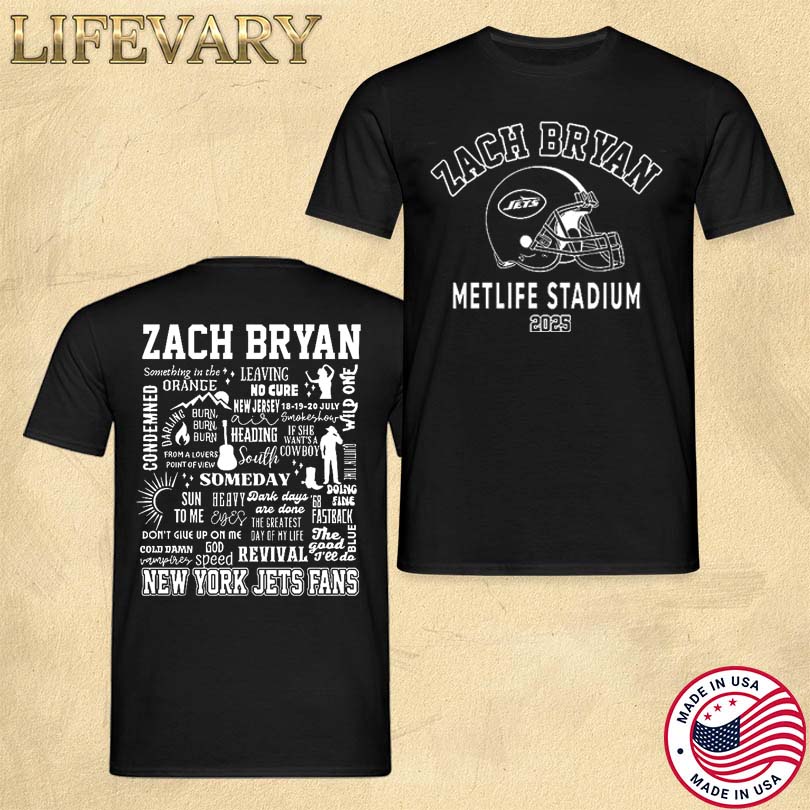 Official Zach Bryan x New York Jets MetLife Stadium 2025 Tour Merch