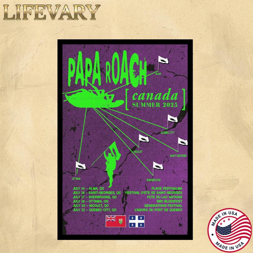 Papa Roach Summer 2025 Official Tour Poster