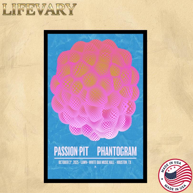 Passion Pit Phantogram Houston TX 2025 Poster