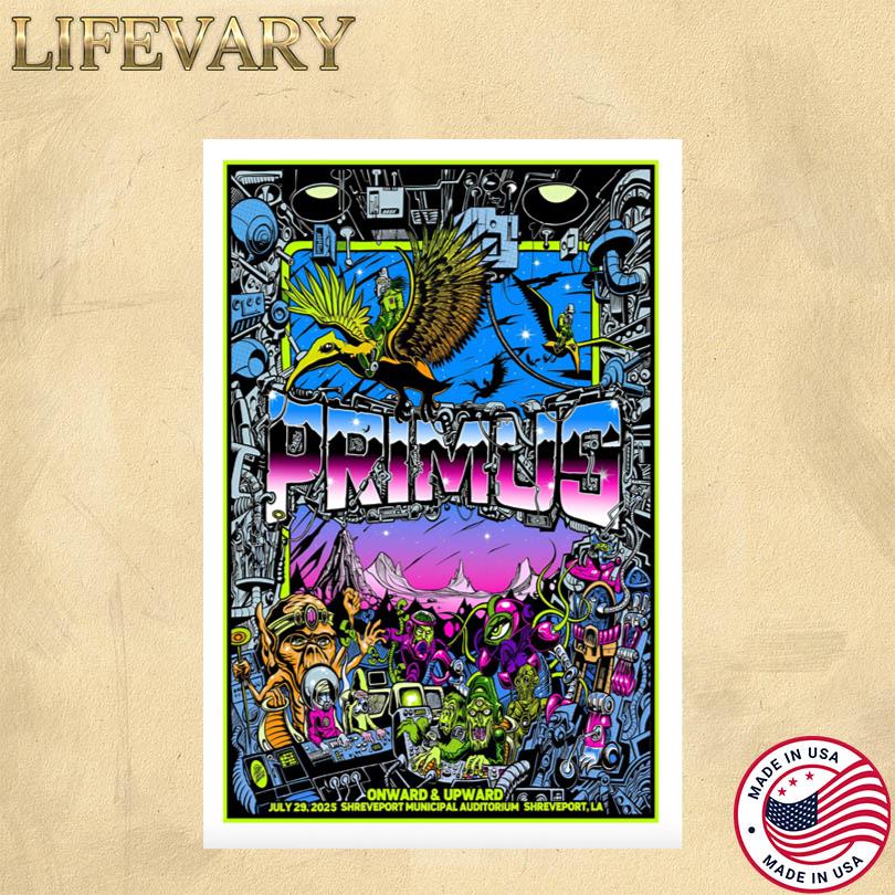 Primus Jul 29 2025 Shreveport Municipal Auditorium. Shreveport, LA Poster