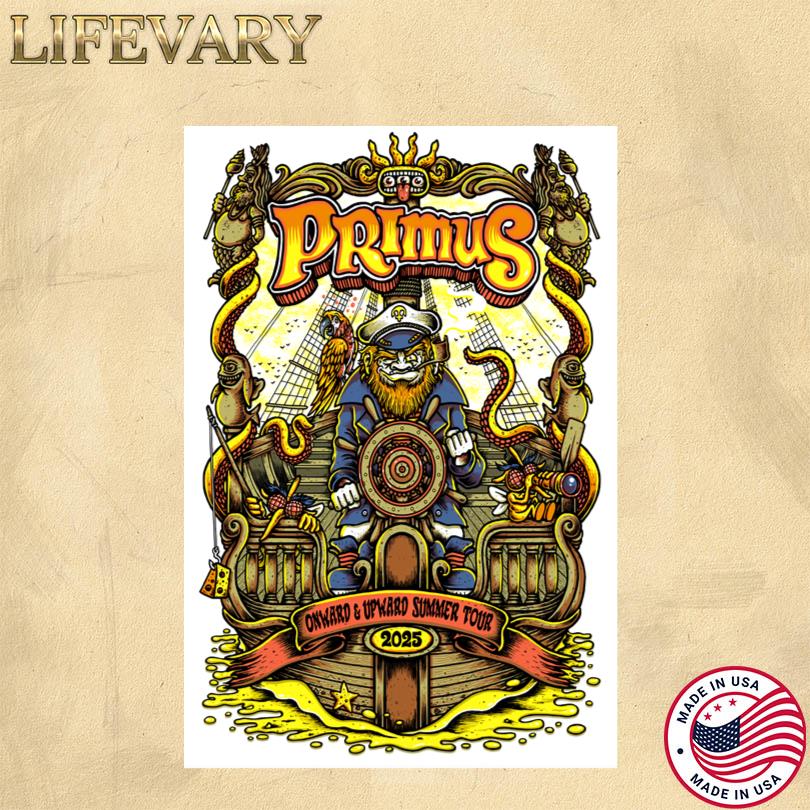 Primus Onward & Upward Summer Tour 2025 Poster – Official Tour Show Poster