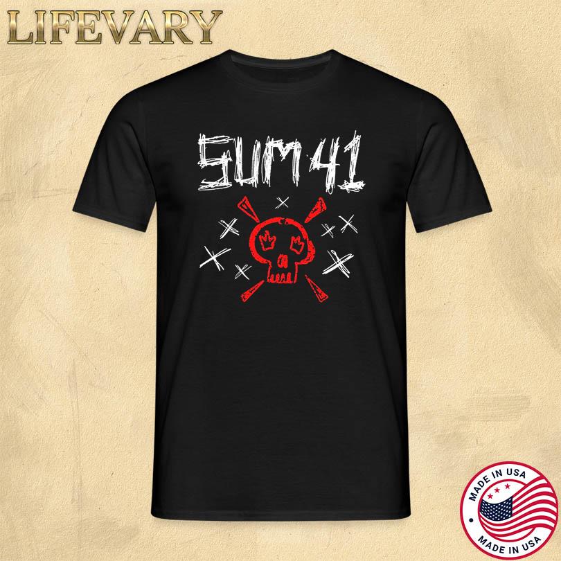 SUM 41 Sketch Logo Skull Tee - Black