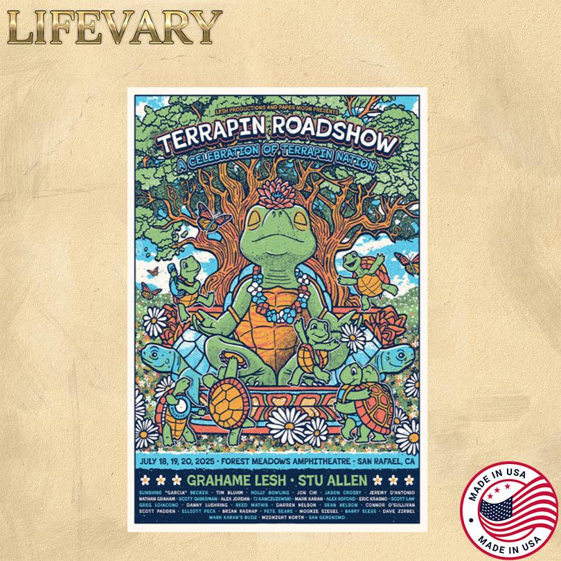 Terrapin Crossroads Poster – San Rafael CA July 18–20 2025 Tour Show