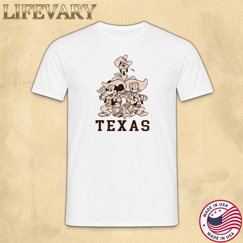 Texas Longhorns Mickey and Friends Cowboy T Shirt