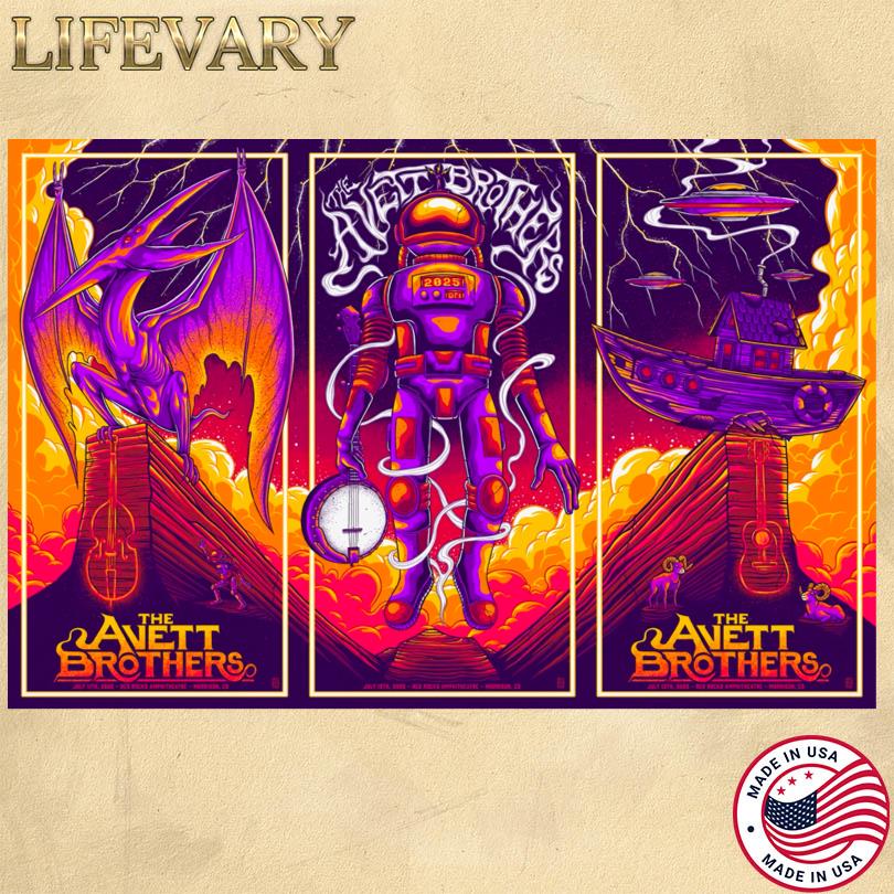 The Avett Brothers Tour Poster – July 11 to 13 2025 Morrison Colorado