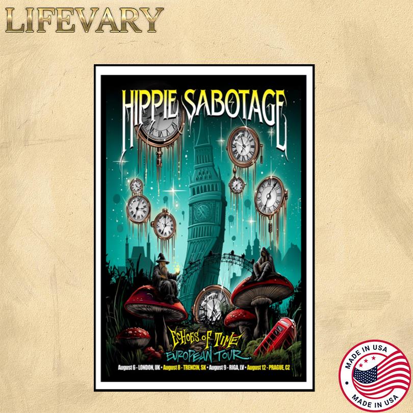 The Hippies Echoes Of Time Tour 2025 Poster – Europe Concert Print