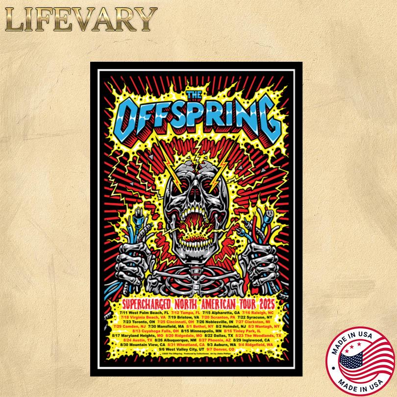 The Offspring Tour Poster – Supercharged North America 2025