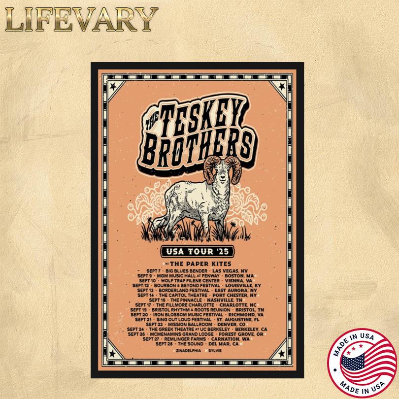 The Teskey Brothers USA Tour 2025 Poster