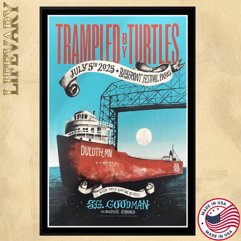Trampled By Turtles July 5 2025 Bayfront Park Duluth, MN Poster