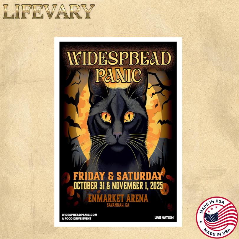 Widespread Panic Tour Poster – Savannah Georgia 2025 Concert