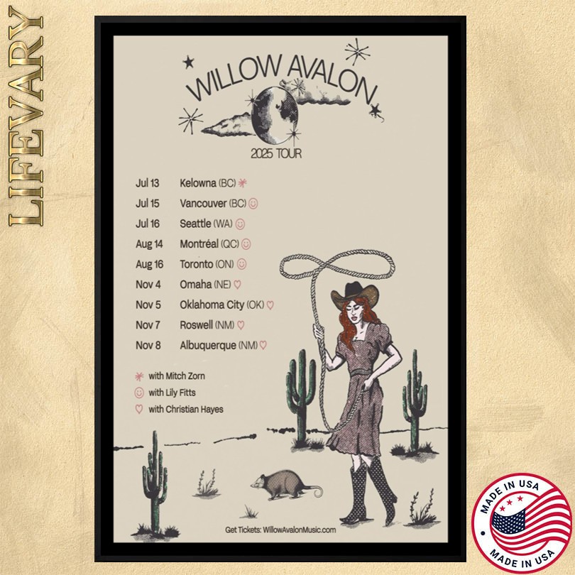 Willow Avalon 2025 Tour Poster