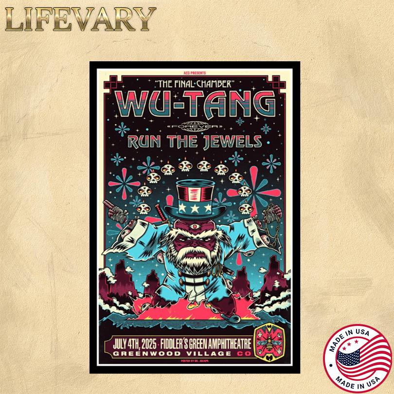 Wu Tang Clan Greenwood Village Poster – Fiddler\'s Green Amphitheatre July 4 2025