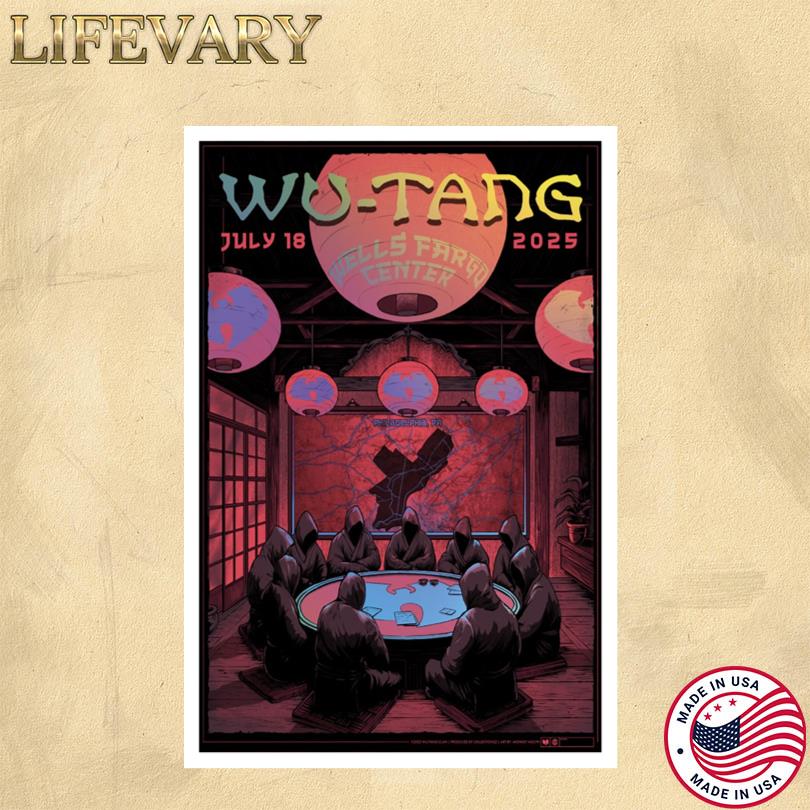 Wu Tang Clan Live Tour Philadelphia Wells Fargo Center July 18 2025 Poster