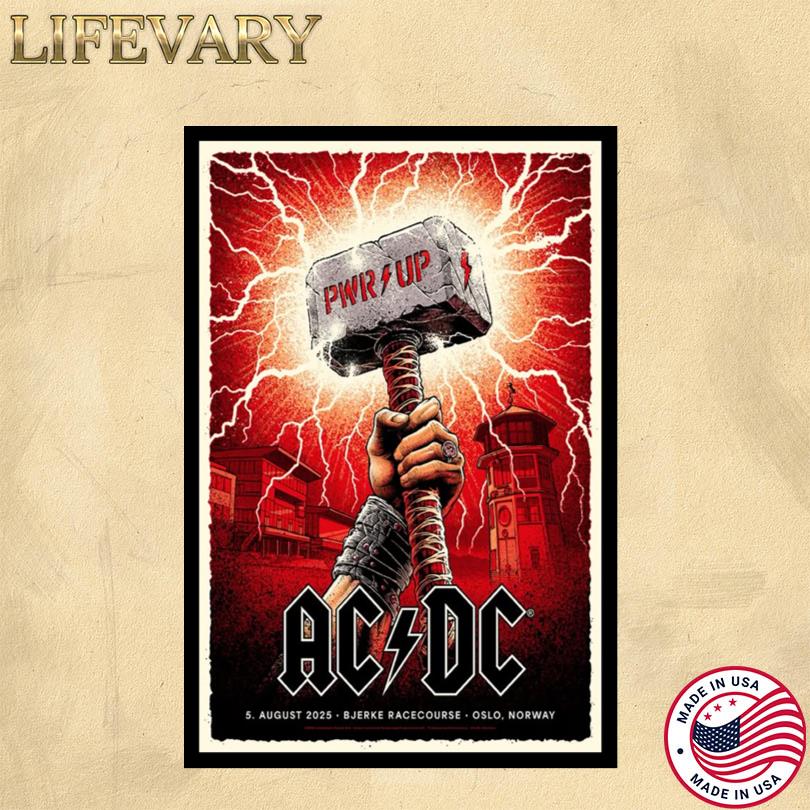 AC DC Event Poster Bjerke Travbane Oslo August 5 2025