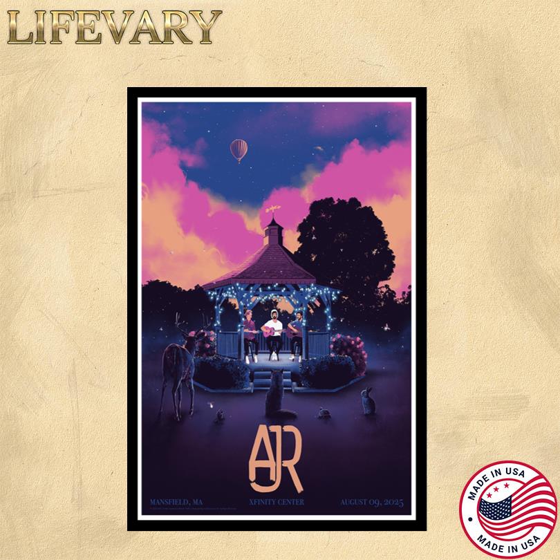 AJR Tour Aug 9 2025 Mansfield MA Xfinity Center Poster