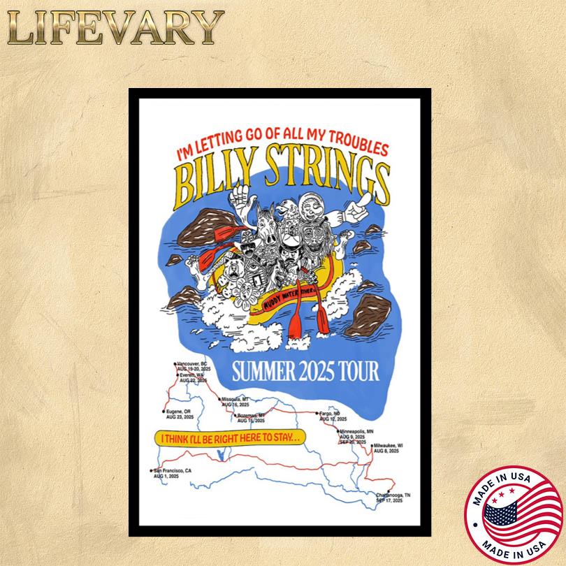 Billy Strings Summer Tour 2024 Maps Poster