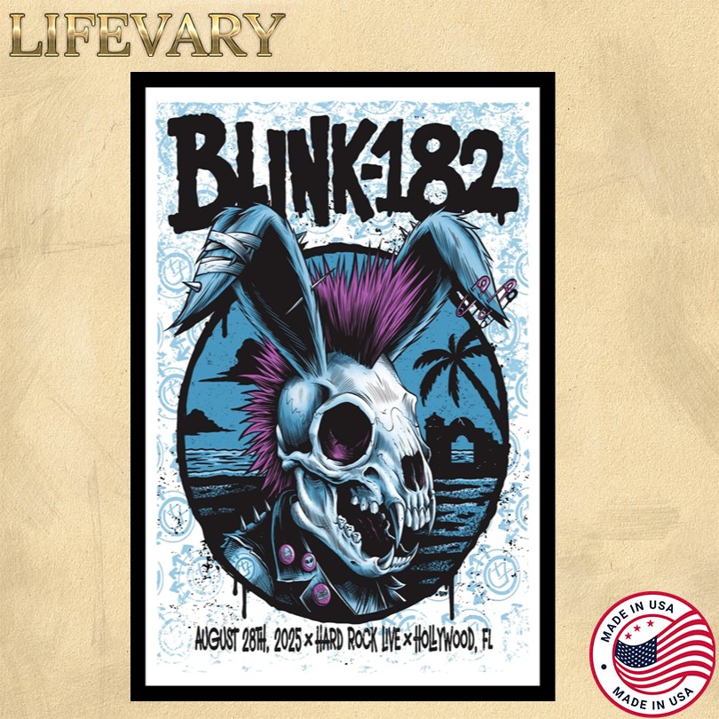 Blink-182 August 28 2025 Hard Rock Live Hollywood, FL Tour Poster