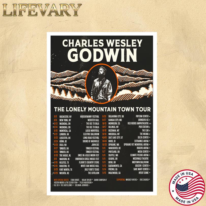 Charles Wesley Godwin The Lonely Mountain Town Tour 2025 Poster