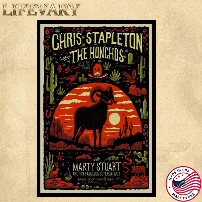 Chris Stapleton Phoenix AZ 8 9 2025 Tour Poster