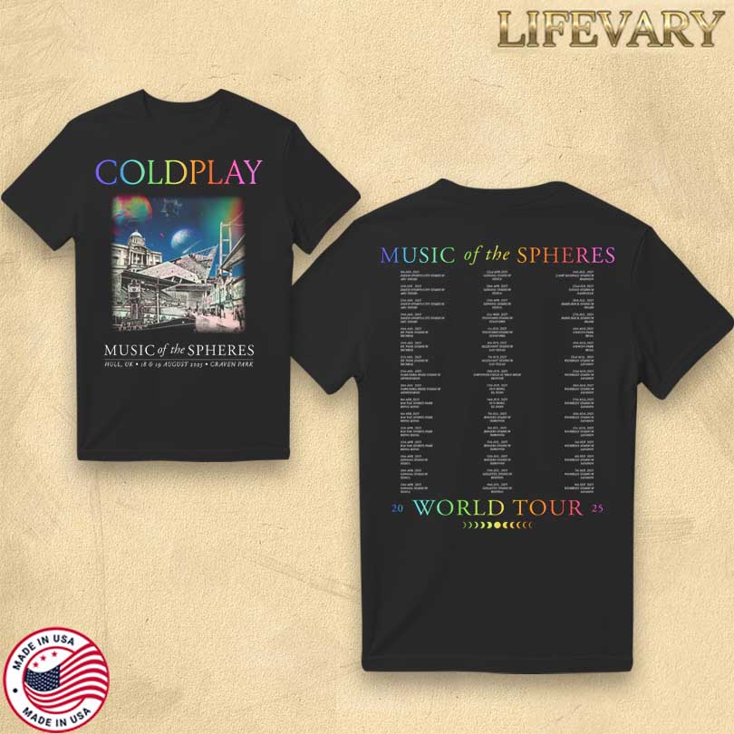 Coldplay Hull Music Of The Spheres Limited Edition Tour T-shirt
