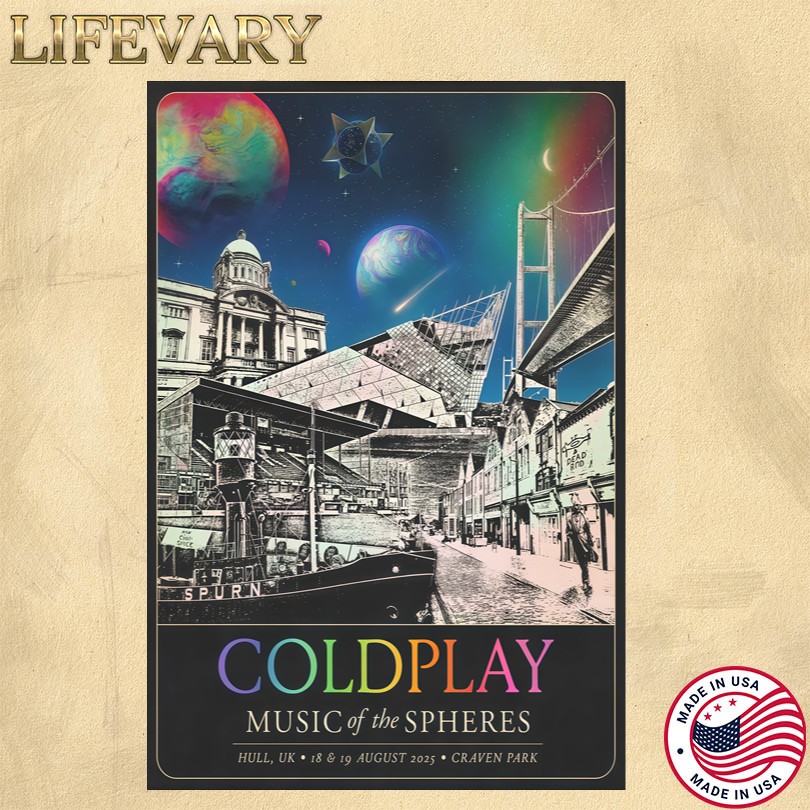 Coldplay Hull UK 18 19 August 2025 Tour Poster