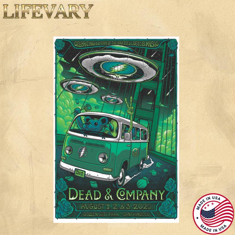 Dead And Company Golden Gate Park San Francisco Aug 1 2 3 2025 Tour Poster
