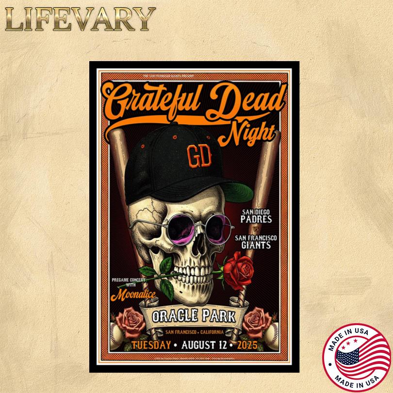Grateful Dead Night Aug 12, 2025 Chicago White Sox Poster