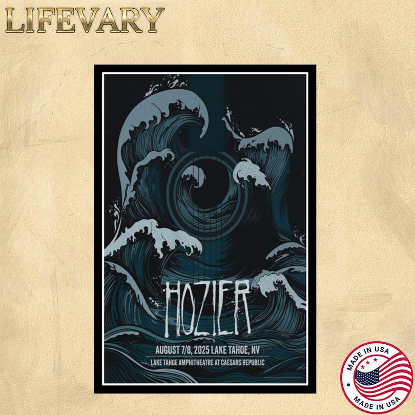 Hozier Aug 8 2025 Lake Tahoe Amphitheatre at Caesars Republic. Stateline, NV Poster