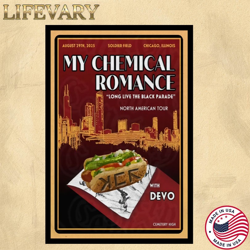 MCR x Devo Chicago, IL Aug 29 2025 Tour Poster