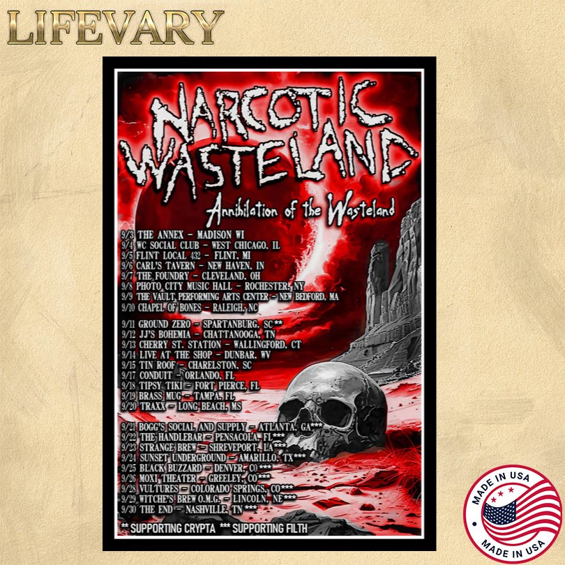 Narcotic Wasteland Annihilation of the Wicked Fall Tour 2025 Poster