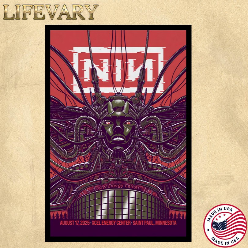 Nine Inch Nails Aug 17 2025 Saint Paul, Minnesota Poster
