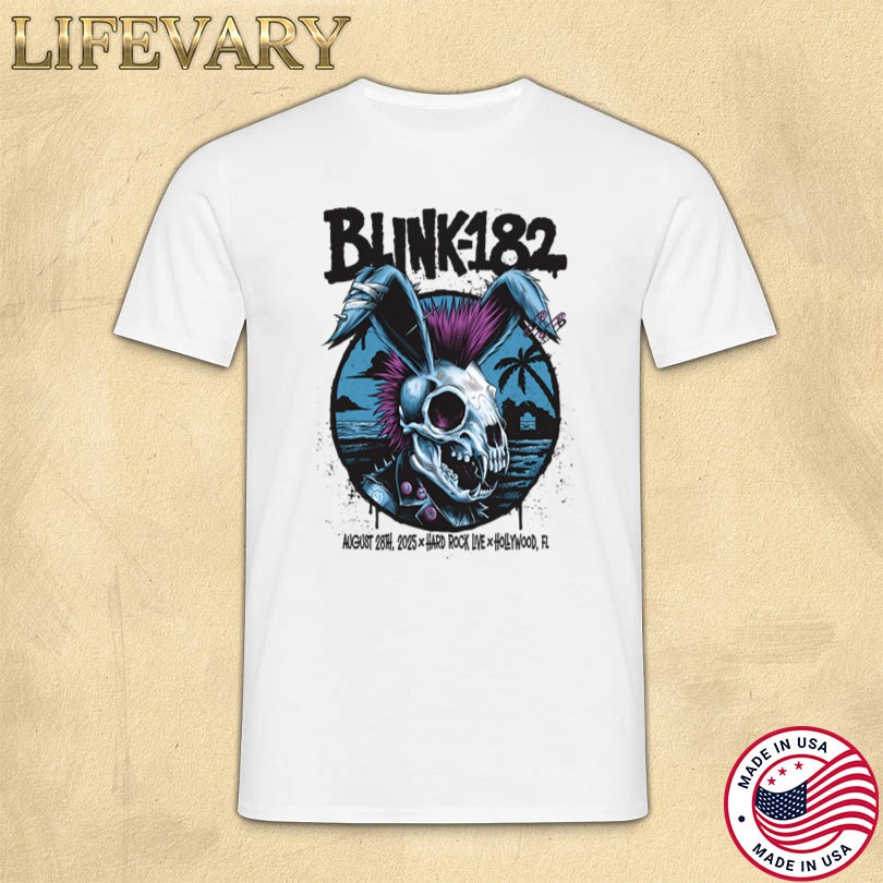 Official Blink 182 Hollywood, FL 8 28 25 Event Tee