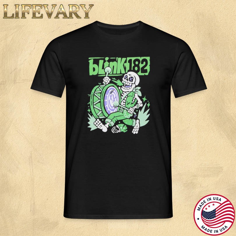 Official Blink-182 Marching Band Skeleton Puff Paint Merch