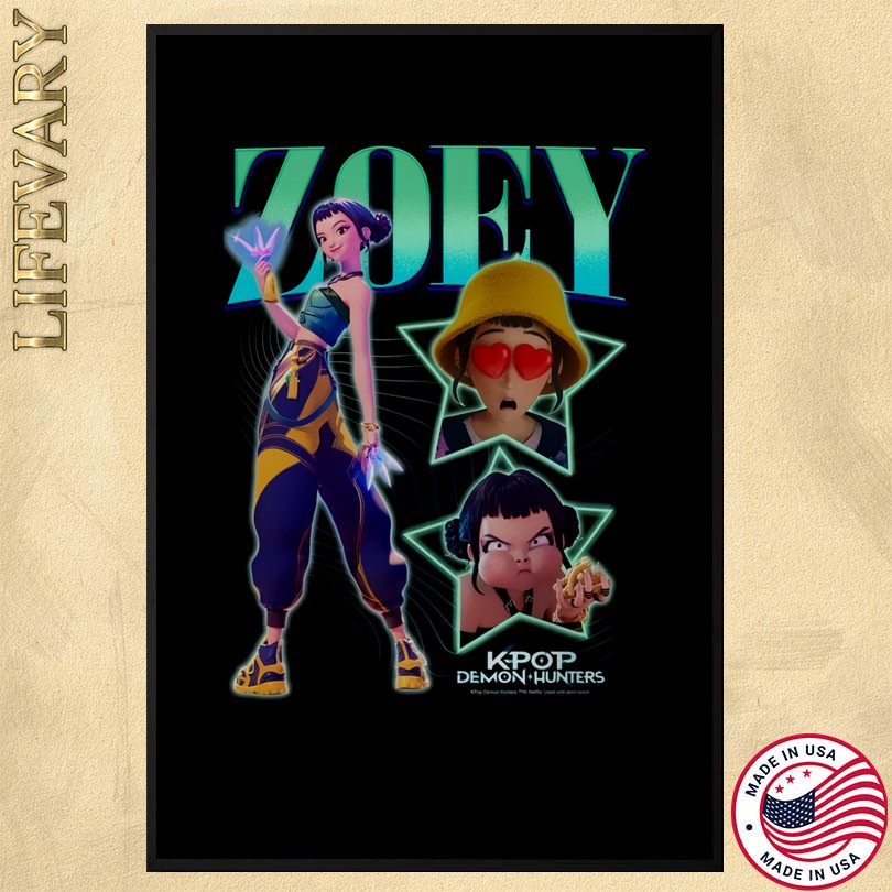 Official Kpop Demon Hunters Zoey Collage Shirt Poster Portrait