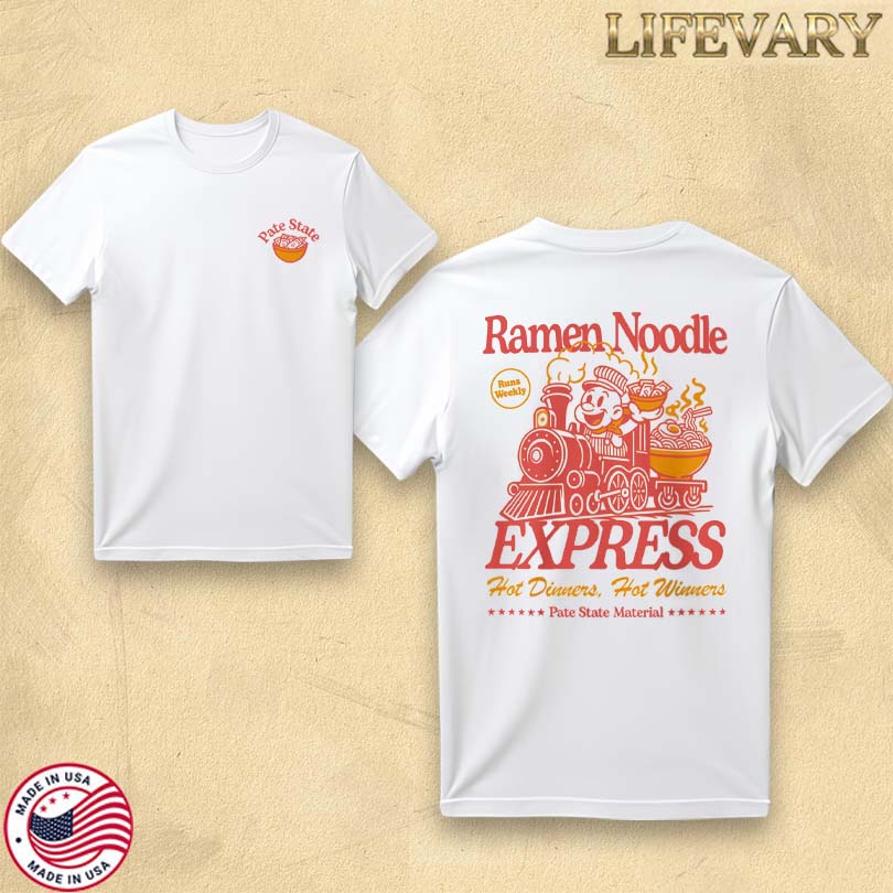 Official Pate State Ramen Noodle Express Material T-shirt