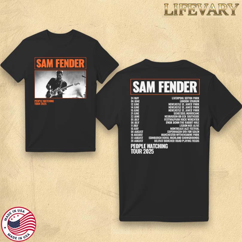 Official Sam Fender People Watching Tour 2025 Dateback Merch