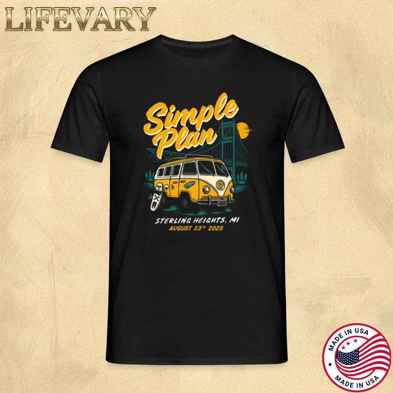 Official Simple Plan Aug 23 2025 Sterling Heights, MI Event Tee